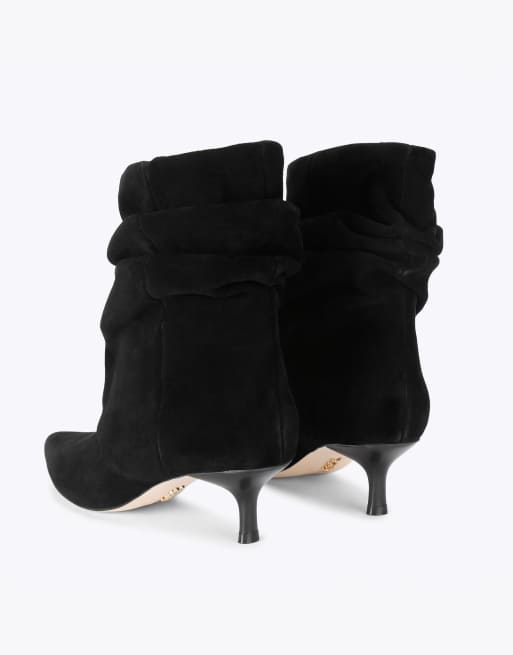 Steve Madden Flux black suede mid ankle boots in black, 3 of 4