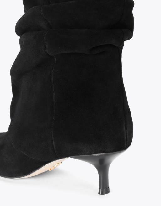 Steve Madden Flux black suede mid ankle boots in black, 4 of 4