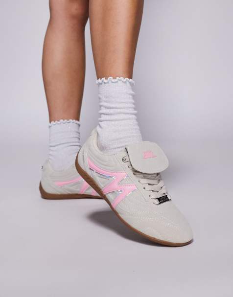 Steve Madden Freekick sneakers with fold over detail in bone - view 1