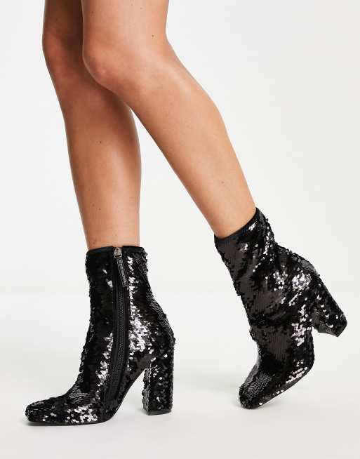 Sequin ankle outlet boots