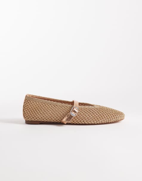 Steve Madden – Gayla – Roséguldfärgade, vävda ballerinaskor - view 1