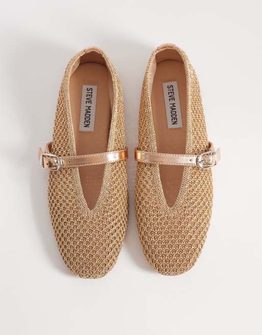 Steve Madden – Gayla – Roséguldfärgade, vävda ballerinaskor, 2 av 4