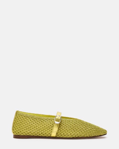 Steve Madden Gayla woven ballet flats in lime - view 1