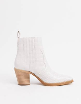 Steve Madden - Genive - Westernstiefel mit Absatz in Elfenbein-Neutral