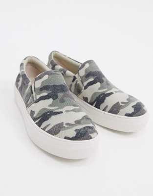 camo platform slip on sneakers