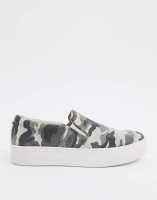 gills camouflage platform sneakers steve madden