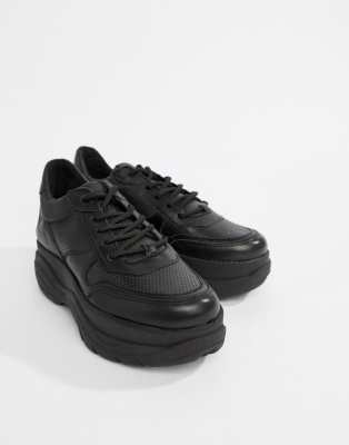 steve madden black leather sneakers