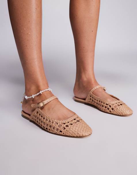 Steve Madden Glennie woven mule flats in natural raffia - view 1