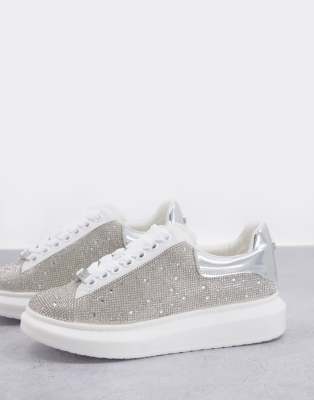 steve madden silver platform sneakers