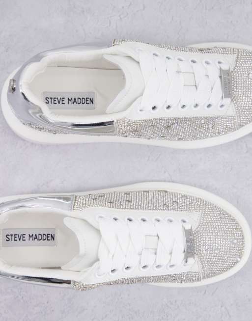 Steve madden silver sparkly hot sale sneakers