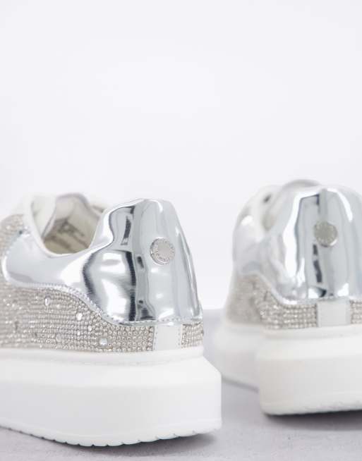 Steve madden vassar hot sale silver platform sneakers