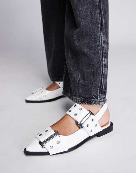 Steve Madden Grand Ave Sling Back Buckle shoe in White - view 1