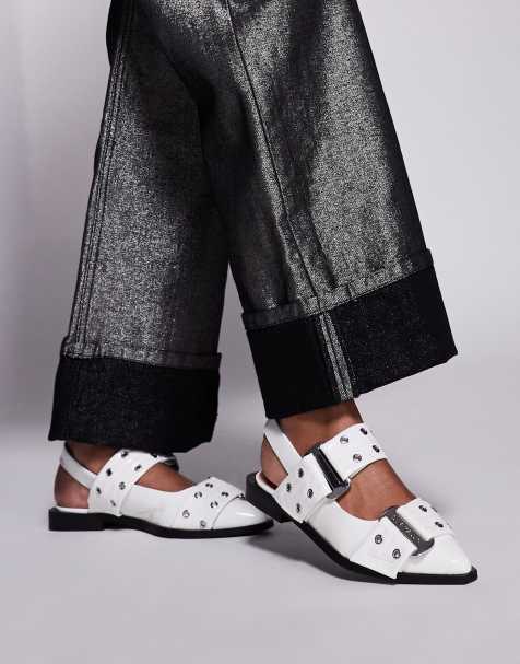 Steve Madden Grand Ave sling back buckle shoes in white - view 1