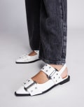 [Steve Madden] Steve Madden Grand Ave slingback buckle shoes in white 36 white