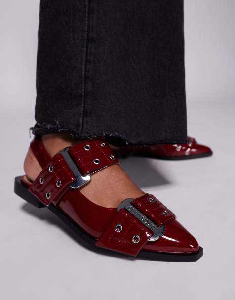 Steve Madden – Grand Ave – Slingback-Schuhe in Rot mit Schnallendetail - view 1