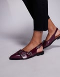 [Steve Madden] Steve Madden Grezly buckle detail sling back shoes in burgundy-Red 39 BURGUNDY
