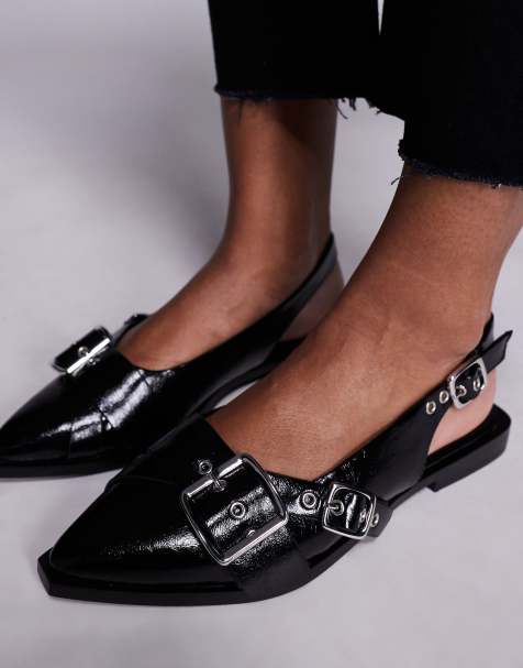 Steve Madden - Grezly - Lakleren schoenen met slingback en gesp in zwart - view 1