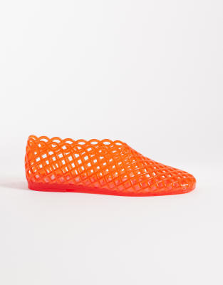 Steve Madden Grove Embellished Slip On Jelly Shoes In Orange