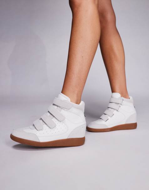 Steve Madden gum sole heeled trainers in white - view 1
