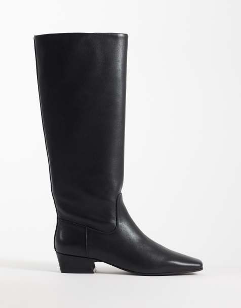 Steve Madden - Gwyneth - Botas por la rodilla negras de cuero - view 1