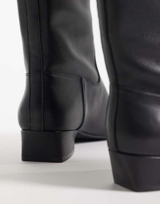 Steve Madden – Gwyneth – Czarne skórzane botki do kolan, 4 z 4