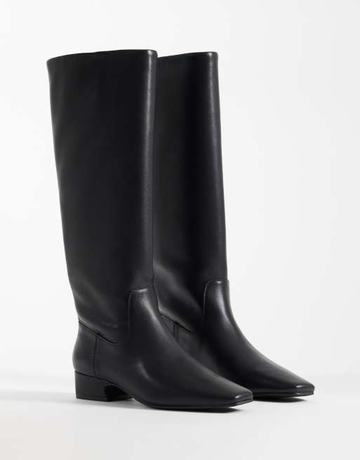 Steve Madden - Gwyneth - Knielaarzen van leer in zwart, 2 van 4