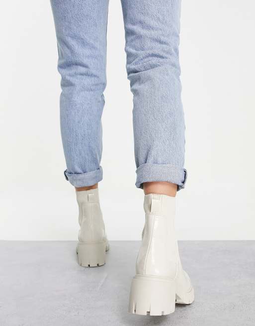 Steve Madden - Hayle - Bottines vernies à talon mi-haut et semelle chunky - Blanc os , 2 de 4