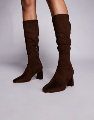 Steve Madden - Holly - Kniehohe Stiefel aus Wildleder in Braun-Brown