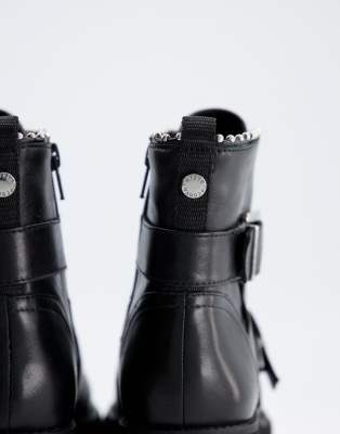 steve madden black booties with buckles