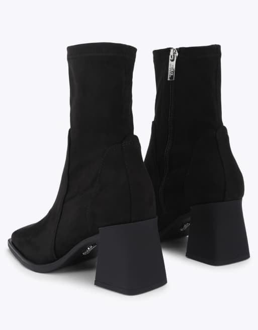 Steve Madden Hover black suedette  high ankle boots in black, 3 of 4