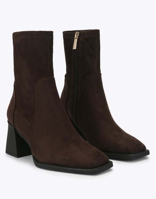 Steve Madden Hover dark brown suedette  high ankle boots in dark brown, 2 of 4