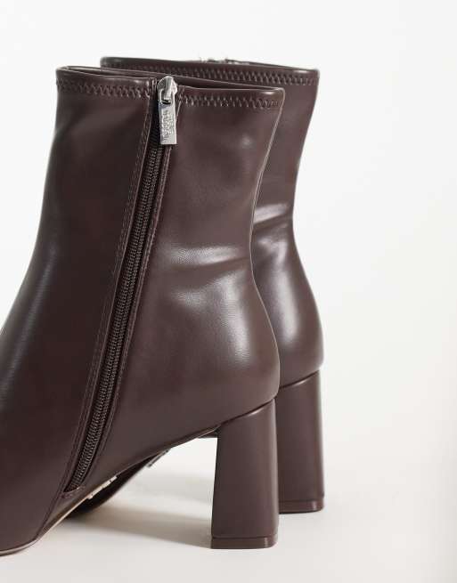 Steve Madden Hurst Stiefeletten mit Blockabsatz in Ground Coffee-Leder, 3 von 4