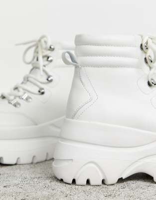 white hiker boots