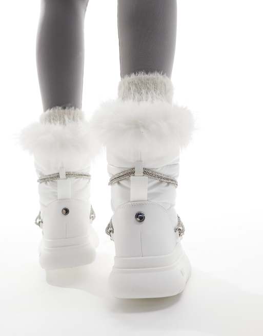 Steve Madden – Ice-Storm – Białe śniegowce ze zdobionymi sznurówkami, 3 z 4