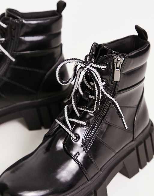 Steve madden leather on sale lace up boots