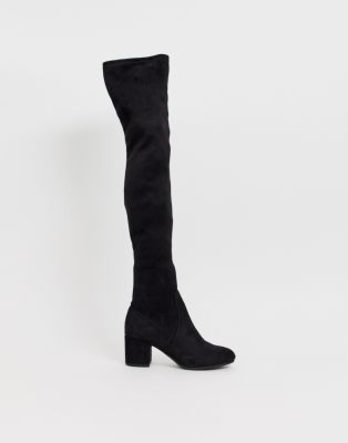 over the knee boots mid heel