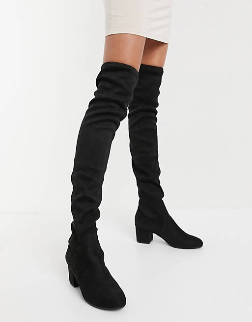 Steve Madden Isaac heeled over the knee boot in black | ASOS