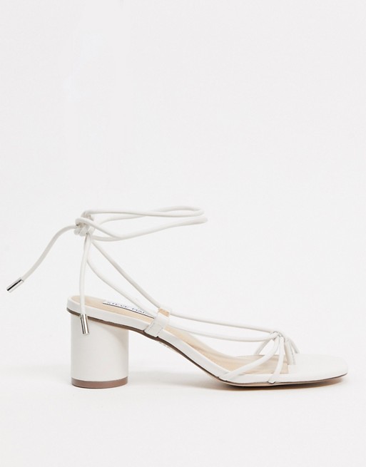 Steve Madden Ivanna strappy ankle tie heeled sandals in white