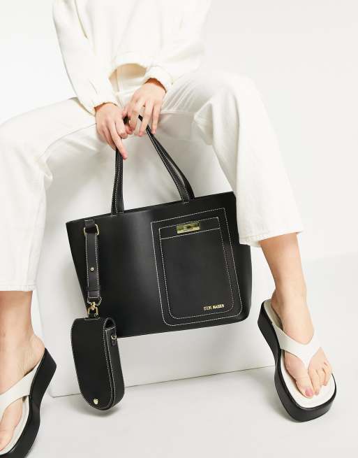 Steve Madden Izumi multi bag tote with phone case and cross body in black |  ASOS
