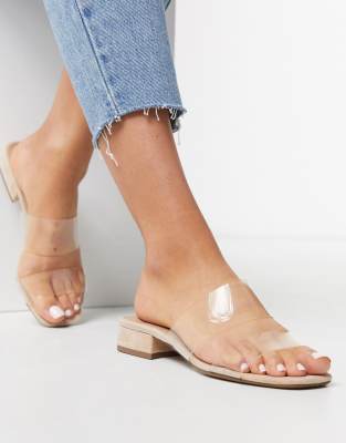 steve madden clear flat sandals