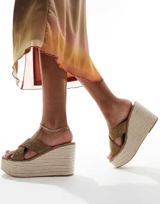 Steve Madden - Jelisa-R - Espadrilles met versierde bandjes in brons
