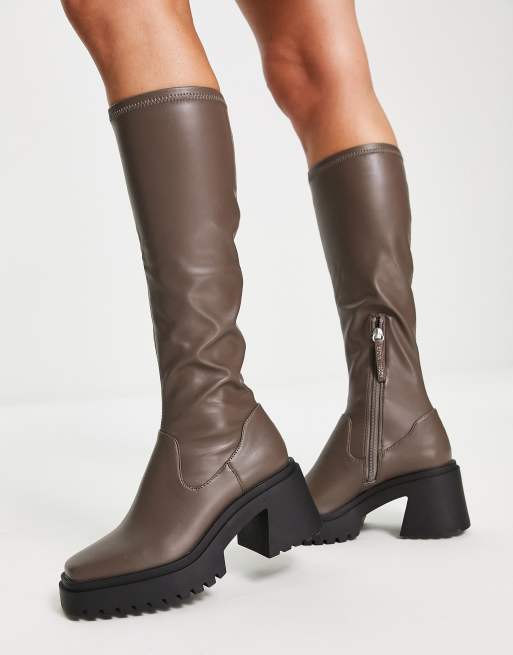 Steve madden taupe over the hot sale knee boots