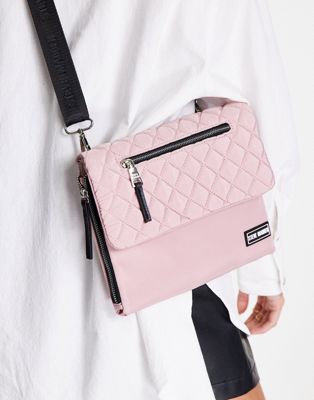 Steve Madden jodie crossbody bag with quilted flap in blush
