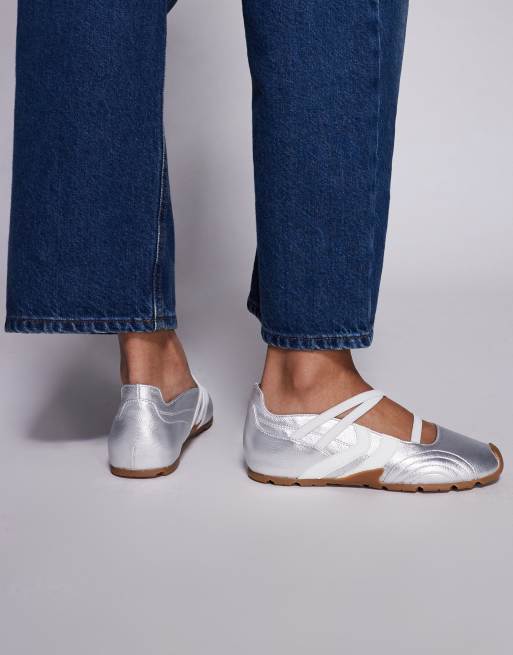 Steve Madden Joisie ballet sneakers in silver, 3 of 5
