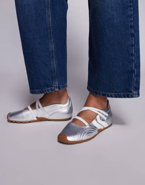 Steve Madden Joisie ballet trainers in silver - view 1