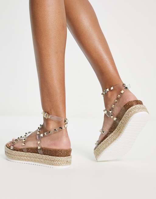 Steve madden clear wedge on sale sandals