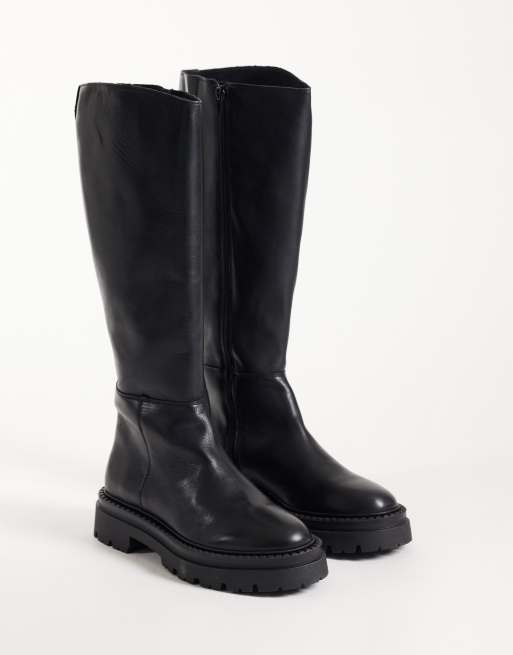 Steve Madden Kaja chunky knæstøvler i sort læder, 4 af 4