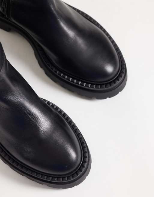Steve Madden Kaja masywne kozaki do kolan ze skóry w kolorze czarnym, 2 z 4