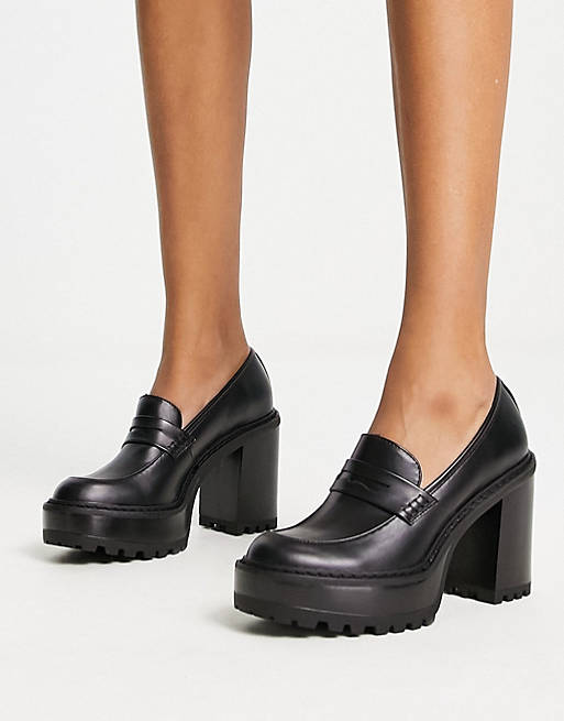 Steve Madden Kansas heeled snaffle loafers in black | ASOS