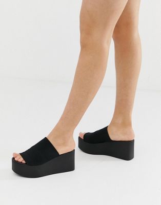Steve Madden Kareena black flatform sandal | ASOS